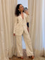 blazer jacquard sândalo natural