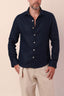 camisa 100% linho manga longa zeus marinho