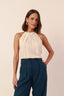 blusa frente única luz que dança listrada