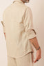 camisa 100% linho manga longa zeus natural