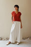 calça 100% linho pantalona agafay natural