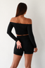 blusa manga longa movimento preto