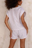 short listrado intuição khaki
