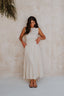 saia midi com bolsos frontais dália natural