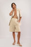 blazer 100% linho manga curta respiro de luz areia