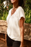 blusa decote v alma off white