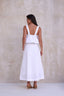 saia midi com bolsos frontais dália branco