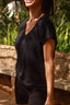 blusa decote v alma preto