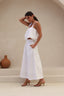 saia midi com bolsos frontais dália branco