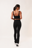 calça flare bicolor longévité preto