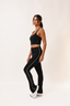 calça flare bicolor longévité preto