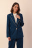 blazer 100% linho essência da manhã azul