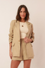 blazer 100% linho essência da manhã khaki