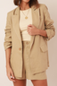 blazer 100% linho essência da manhã khaki