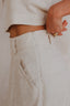 saia midi com bolsos frontais dália natural