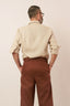 camisa 100% linho manga longa zeus natural