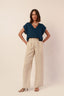 calça 100% linho essência da manhã natural
