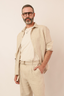 camisa 100% linho manga longa zeus natural