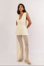 calça com detalhe na barra vibração serena off white