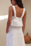 saia midi com bolsos frontais dália branco