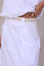 saia midi com bolsos frontais dália branco