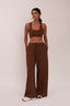 calça pantalona flow marrom