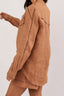 camisa 100% linho semente de sol terracota