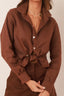 camisa 100% linho boemia marrom