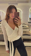 blusa transpassada alma off white